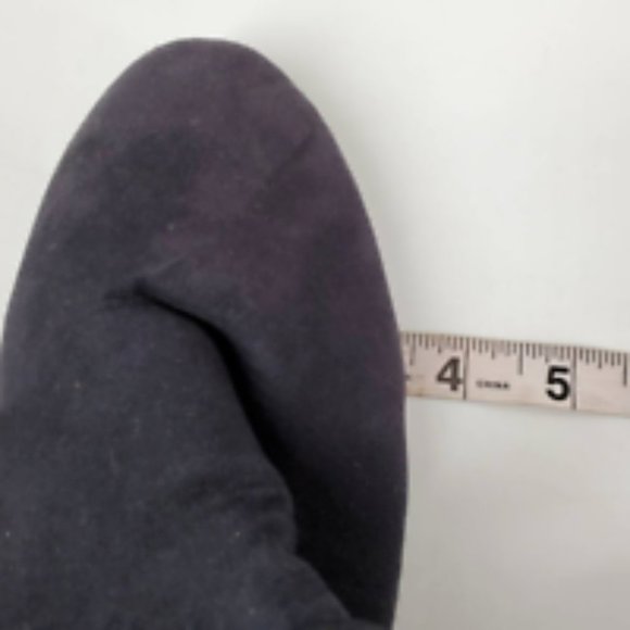 Express Womens Ankle Boots Booties Black Cuban Heels Side Zipper Buckle Strap 7 - Picture 6 of 10